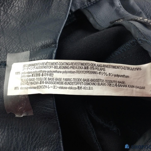 Zara Basic Collection - Navy Vegan Leather Pencil Skirt Size Large -New With Tag - Picture 3 of 7